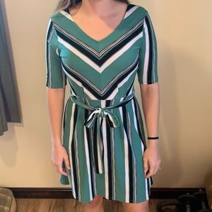 Striped lightweight business casual dress